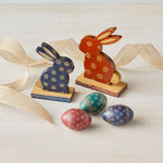 Floral Batik Bunnies - Set of 2 and Eggs, sold separately