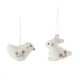 Embroidered Easter Ornaments - Bunny & Chick Set of 2