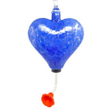 Handcrafted Heart Shaped Hummingbird Feeder, Dark Blue - Made in USA