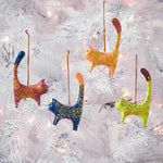 Colorful Party Cats Christmas Ornaments - Set of 4