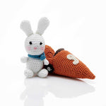 Crocheted Racer Bunny in Carrot Car