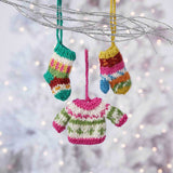 Tiny Winter Knits Christmas Ornaments - Stocking, Mitten, Sweater
