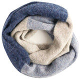 100% Alpaca Tres Scarf - Blue, Light Blue, Cream