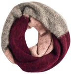 100% Alpaca Tres Scarf  - Merlot, Rose, Tan