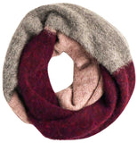 100% Alpaca Tres Scarf  - Merlot, Rose, Tan