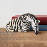Hand Carved Soapstone Zebra Shelf Sitting Sculpture