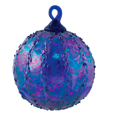 Handcrafted Glass Ornament - Cobalt Luster