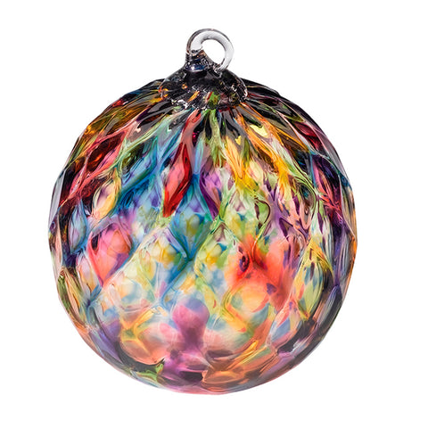 Handcrafted Rainbow Diamond Glass Ornament