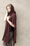 Ribbed Shawl with Cowl Neck