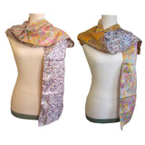 Double Sided Silk Scarf - 5  Multi Pastel Floral