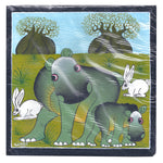 Original Painting African Wildlife - Hippo, Bunny