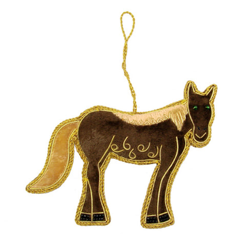 Heirloom Quality Handcrafted Velvet Horse Ornament