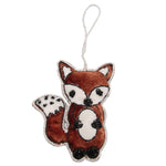 Heirloom Quality Handcrafted Velvet Beaded Fox Ornament
