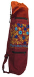 Embroidered Heavy Cotton Yoga Bag Red