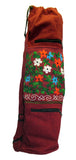 Embroidered Heavy Cotton Yoga Bag Red