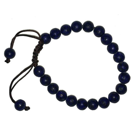 Handcrafted Mala Bead Bracelet Lapis Blue