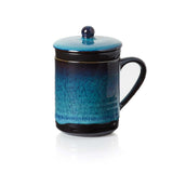 Deep Blue Ceramic Tea Infuser Mug