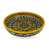 Hand Painted Floral Yellow Bowl - Large