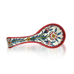 Hand Painted Floral Spoon Rest Red - Fair Trade