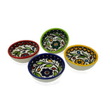Hand Painted Floral Ceramic Dipping Bowls - Set of 4