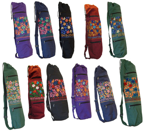Embroidered Heavy Cotton Yoga Bag