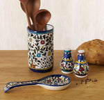 Hand Painted Floral Design Spoon Rest Shown with other items, sold separately