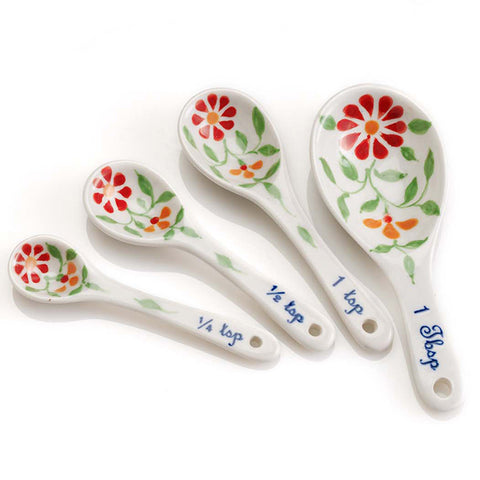 Pretty Painted Ceramic Measuring Spoons