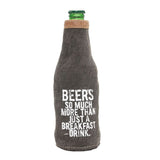 Denim & Leather Beer Jacket/Koozie - "Breakfast"