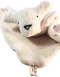 Organic Cotton Sherpa and Velour Security Blanket with Teddy Bear Friend - Handcrafted in the USA!