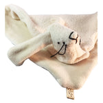 Organic Cotton Sherpa and Velour Security Blanket with Bunny Friend - Handcrafted in the USA!