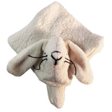 Organic Cotton Sherpa and Velour Security Blanket with Bunny Friend - Handcrafted in the USA!