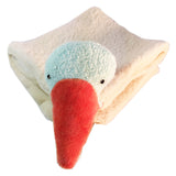 Organic Cotton Sherpa and Velour Security Blanket with Ducky Friend - Handcrafted in the USA!