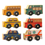 Wooden Vehicle Boxed Community Set of 6 for Toddlers - USA