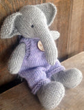 Heirloom Quality Natural Wool Stuffed Elephant 
