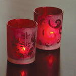 Frosted Red Votive Candle Holders
