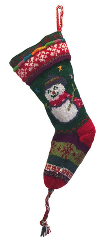 Keepsake Quality Handknit Wool Christmas Stockings Snowman