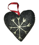 Handcrafted Felt Heart Ornament Grey