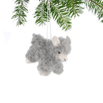 Adorable Woolly Sheep Ornament - Grey