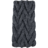Fleece Lined Cable Knit Ear Warmer - Grey