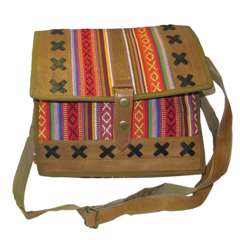 Rectangular Cotton & Leather Bag Snap Closure – Taraluna - Fair Trade ...