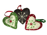 Handcrafted Felt Heart Ornaments