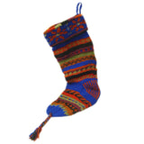 Handknit Wool Christmas Stockings Jewel Tone