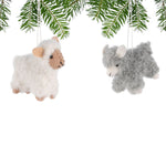 Adorable Woolly Sheep Ornament - Natural or Grey