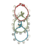 Ankle Bracelets with Charms, set of 3.