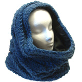 Thick Fleece Lined Mobius Scarf/Hoodie Teal