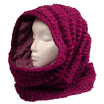 Thick Fleece Lined Mobius Scarf/Hoodie Berry