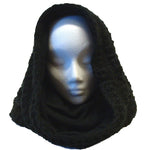 Thick Fleece Lined Mobius Scarf/Hoodie Black