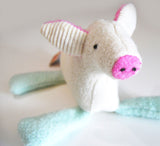 Organic Handcrafted Plush Pig Toy American Made