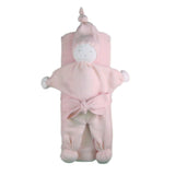 Soft Organic Cotton Swaddle Blanket and Teething Toy Gift Set Pink