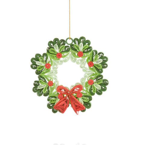 Hand Quilled Paper Wreath Ornament - Fair Trade, Handcrafted